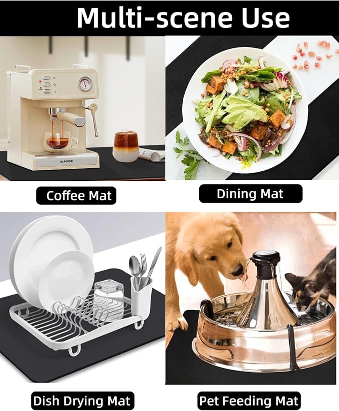 Coffee Mat 16"x24" Coffee Bar Mat Rubber Backed Bar Accessories Super Absorbent - Image 6