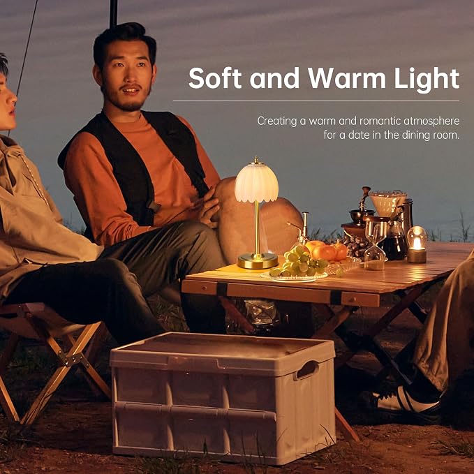 Shenmoyl Tulip Table Lamp with 5000mAh Battery & Touch Control, Cordless Table - Image 8