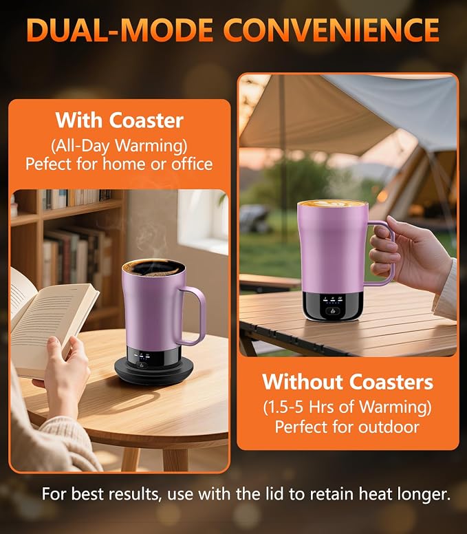 Self-Heating Coffee Mug, 14oz Heated Coffee Mug - Image 3