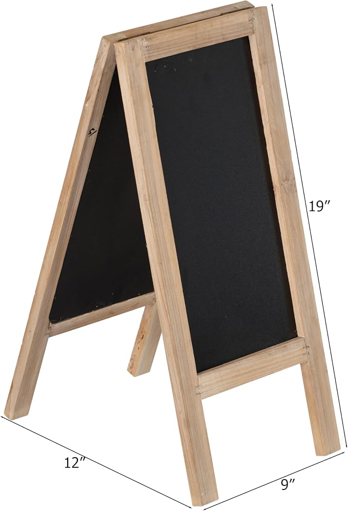 Vintiquewise 19-inch Wooden A-Frame Chalkboard Sign Double-Sided Menu Board - Image 4