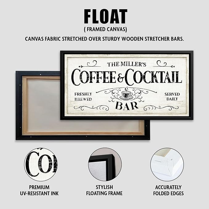 AWESOMETIK Personalized COFFEE COCKTAIL BAR Sign, Coffee Decor Set, - Image 7