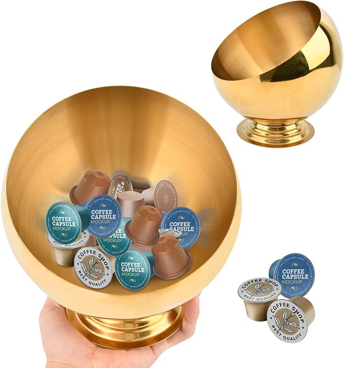 Coffee Pod Holder, Large Capacity Stainless Steel K Cups Holder Organizer Bowl - Image 3