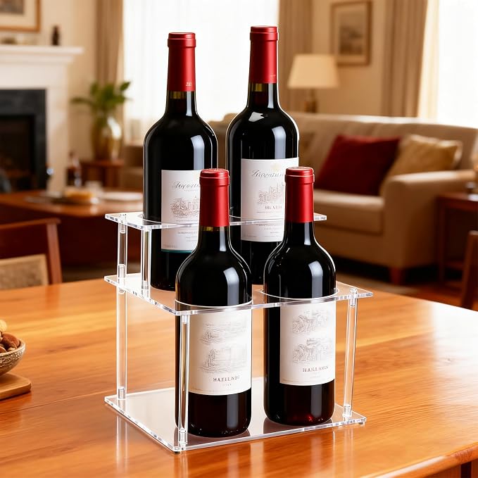 Acrylic Coffee Syrup Organizer, 2-Tier Coffee Station Organizer Holds 4 Syrup - Image 7