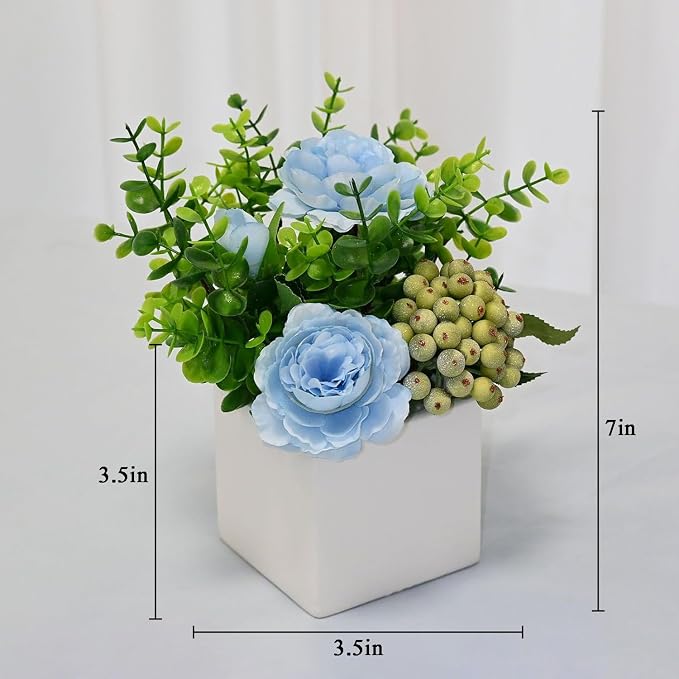 LADADA Artificial Blue Rose Potted Flowers - Image 6