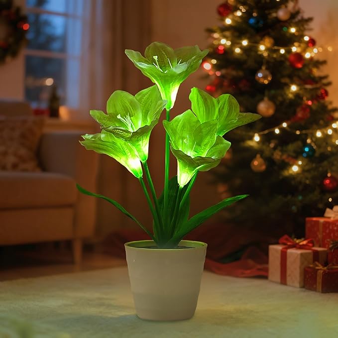 Artificial Lily Fower Lamp by Hibeauti