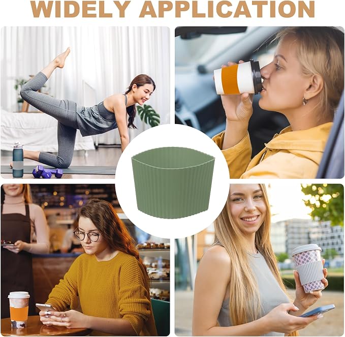 uxcell 6Pack Coffee Cup Sleeves, Reusable Silicone Heat Resistant Cup - Image 6