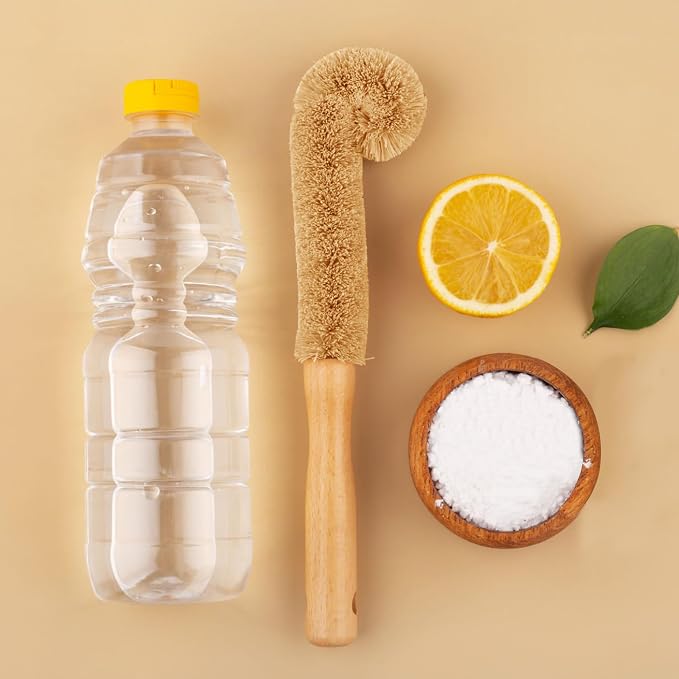 2PCS Coconut Brush Fiber Bottle Wooden Cleaning Brush, Scrub Head - Image 7