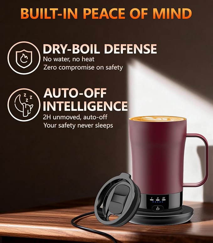 Self-Heating Coffee Mug, 14oz Heated Coffee Mug - Image 4