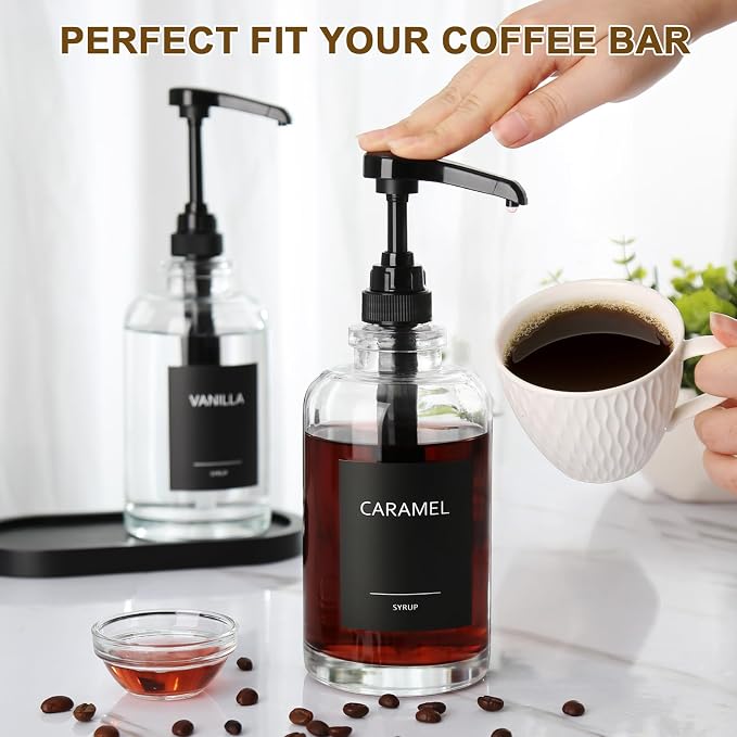 Coffee Syrup Dispenser for Coffee Bar, Glass Syrup Dispenser - Image 5