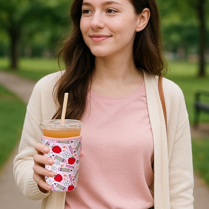 Reusable Insulated Neoprene Iced Coffee Cup Sleeve, Durable Drink Sleeve - Image 2