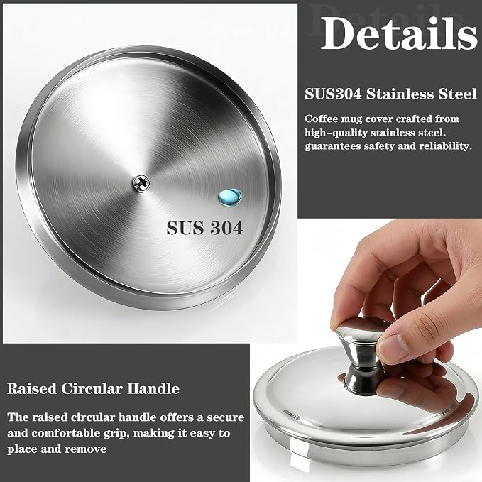 3.9Inch Universal Drink Covers, Stainless Steel Cover - Image 3