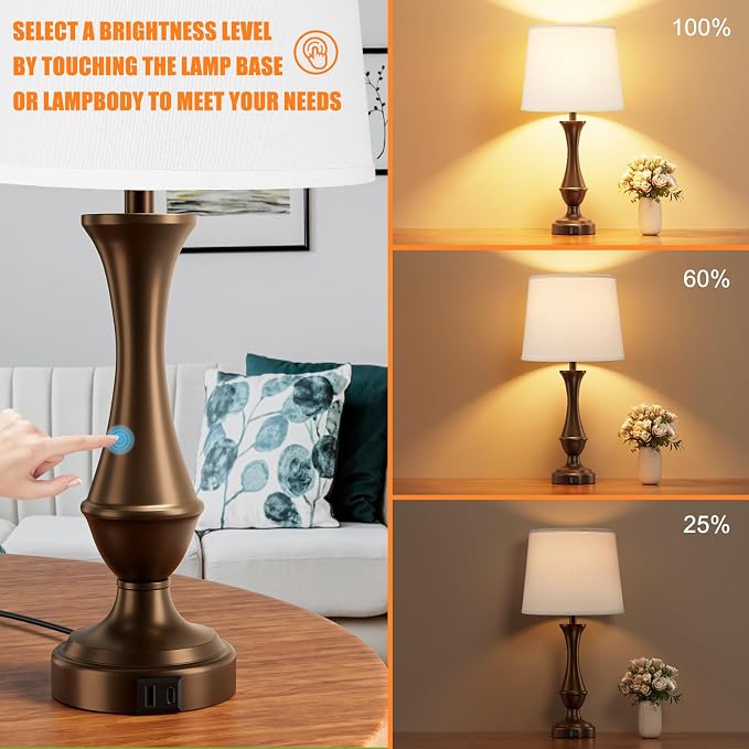 Seealle Upgraded Touch Lamps for Night Stands Set of 2 - Image 4