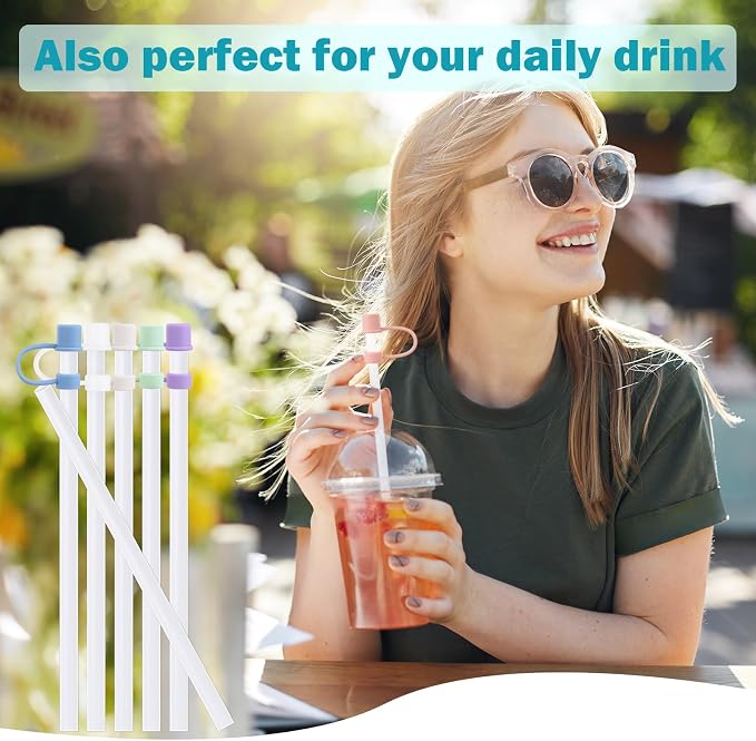 LUCKINEE 6pc Plastic Replacement Straws Reusable - Image 6