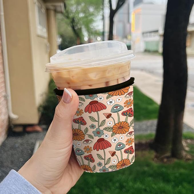 Reusable Insulated Neoprene Iced Coffee Cup Sleeve, Durable Drink Sleeve - Image 3