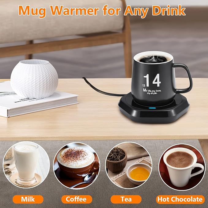 Coffee Mug Warmer: Smart Beverage Heating Plate Candle Wax Cup Warmer Electric - Image 5