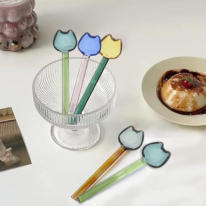 5 Pieces Coffee Spoons, Glass Coffee Stirring Spoon, Espresso Stirring Spoon - Image 9