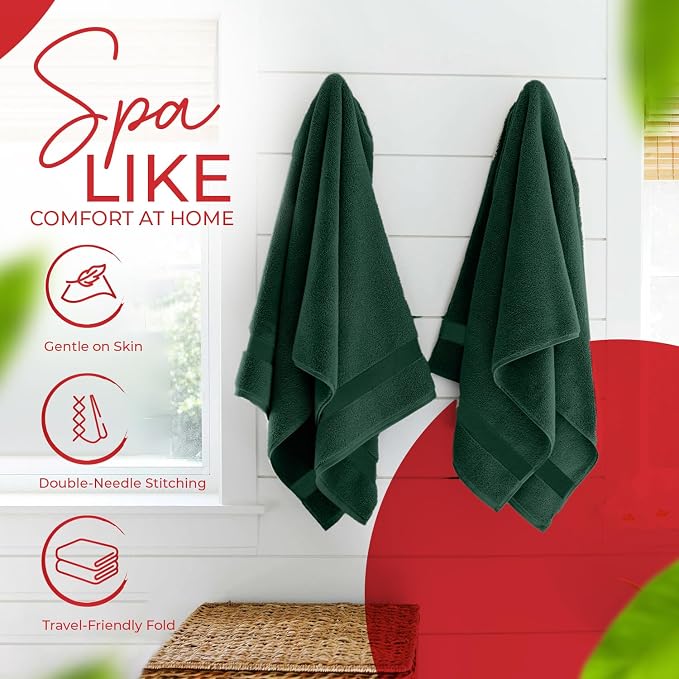 RIVERSIDE Medium Bath Towel Set of 4, 24x48 Inches – 100% Ring-Spun Cotton Bath - Image 5