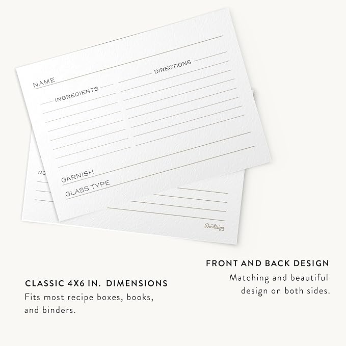 Cocktail Recipe Cards, 4x6 inches, Double Sided - Image 4