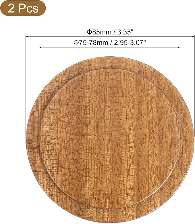 Uxcell 2PCs Wooden Bamboo Lid - Image 2