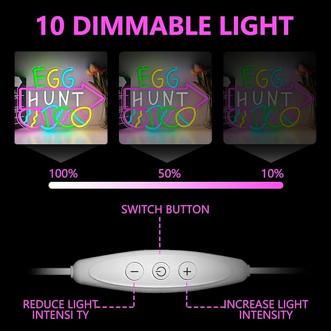 Easter Neon Sign for Wall Decor Easter Egg Hunt Led Sign Easter Decorations - Image 4
