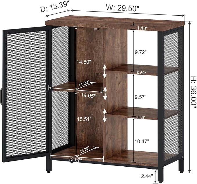 BON AUGURE Coffee Bar Cabinet for Home Liquor, Small Storage Cabinet for - Image 2