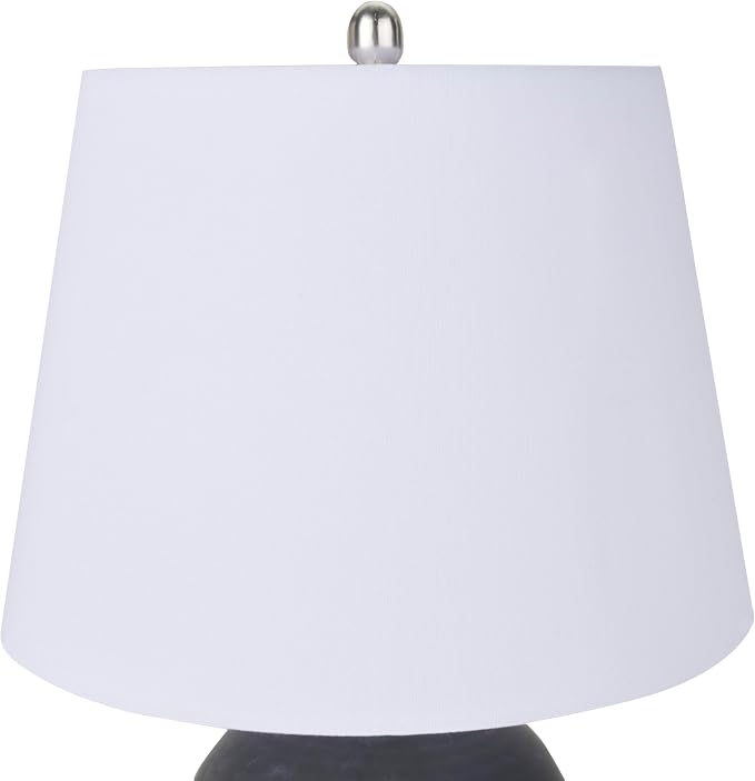 Nourison Home 23" Black Vintage Distressed Ceramic Pot Table Lamp - Image 8