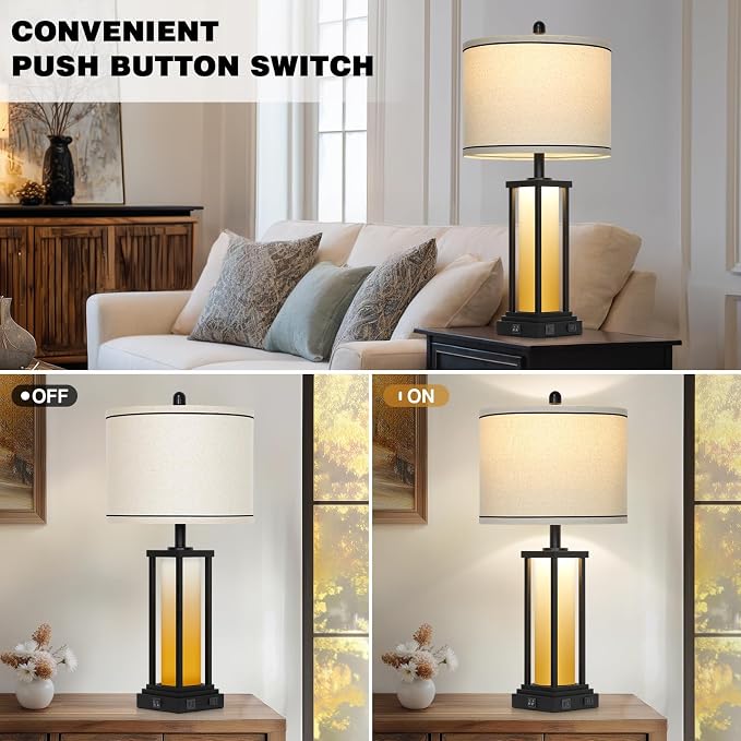 Cinkeda 27" Tall Vintage Table Lamp Set of 2 - Image 6