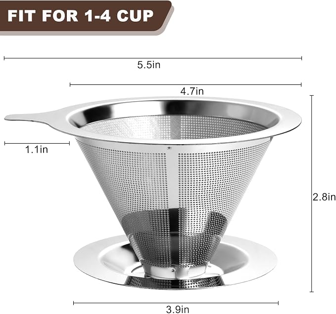 ANNMEXX Upgraded Pour Over Coffee Filter, Coffee Dripper, Paperless Mess - Image 2