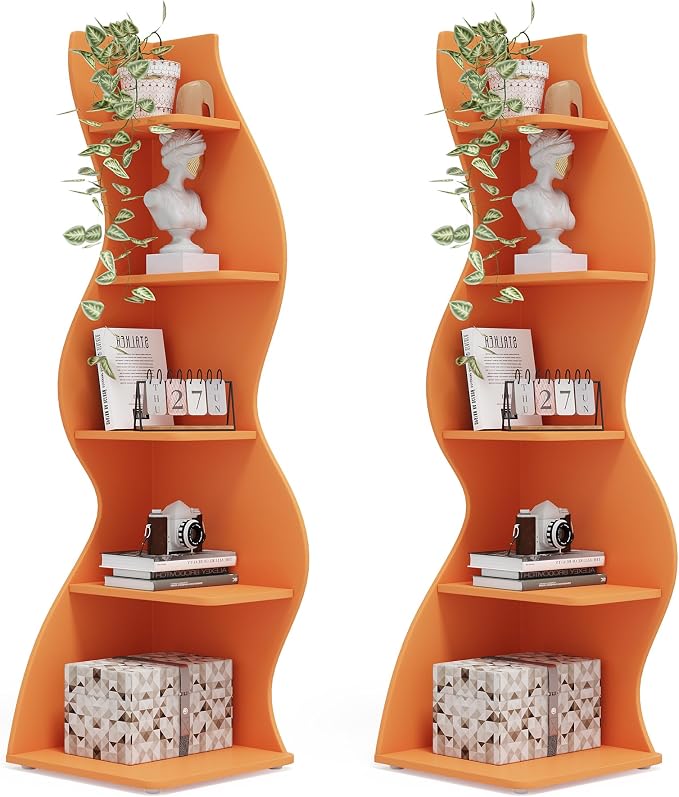 Tribesigns Corner Shelf, Modern 5-Tier Wall Corner Bookshelf, Stylish Corner by Unknown