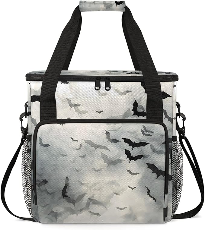Black Bat Coffee Maker Carring Bag, Large Insulated Storage Organizer Case Tote by Home