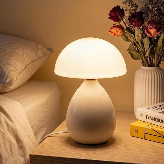 Mushroom Table Lamp for Bedroom, Small Lamp for Living Room, Nightstand by Unknown