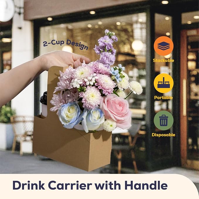 FMP Brands 2 Cup Disposable Drink Carrier - Image 3