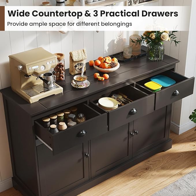 COSTWAY Sideboard Buffet Cabinet - Image 4