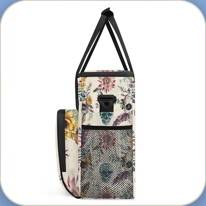 Ethnic Skull Coffee Maker Carring Bag, Large Insulated Storage Organizer Case - Image 4