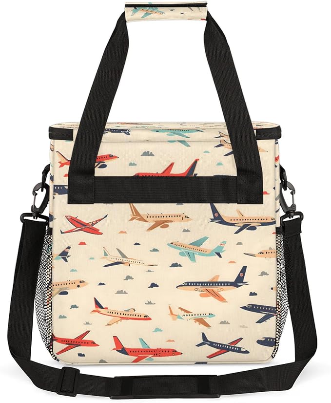 Cute Airplane Aircraft Coffee Maker Carring Bag, Large Insulated Storage - Image 5