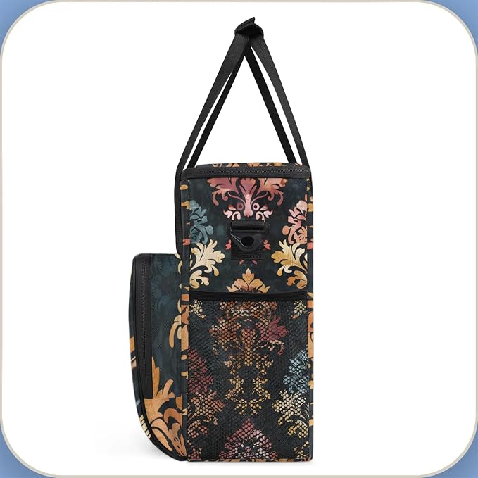 Damask Floral Boho Paisley Coffee Maker Carring Bag, Large Insulated Storage - Image 4