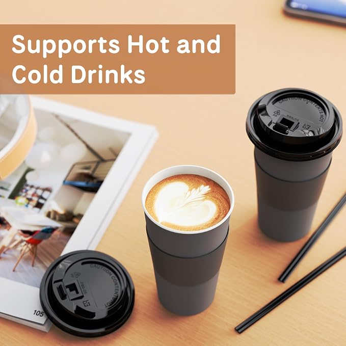 Clawsoff 100 Pack 12 oz Disposable Paper Coffee Cups - Image 7