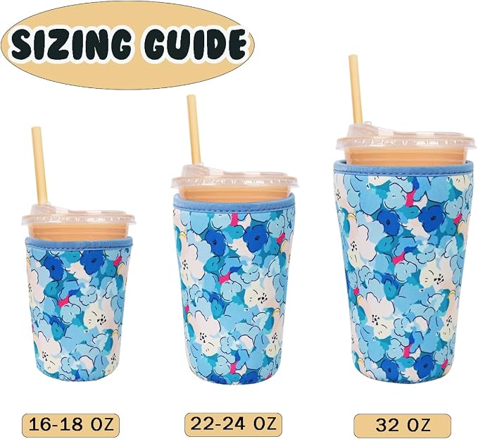 Reusable Insulated Neoprene Iced Coffee Cup Sleeve, Durable Drink Sleeve - Image 5