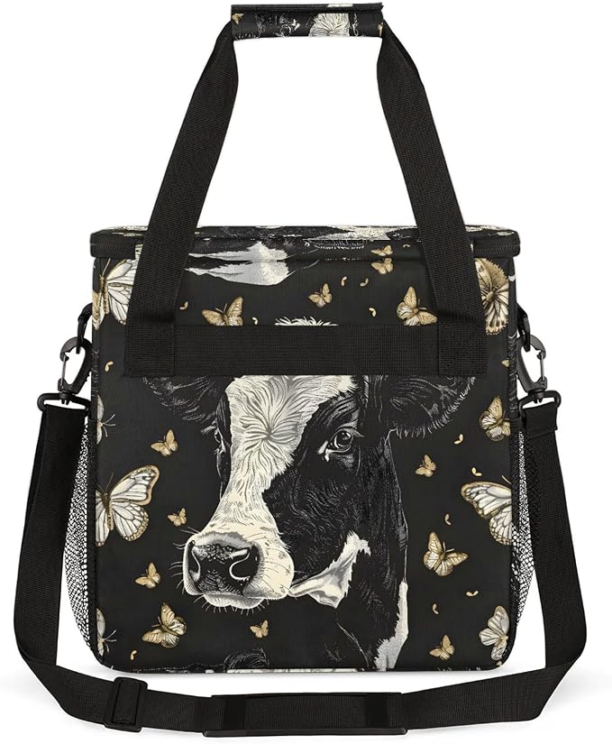 Cow Butterflies Coffee Maker Carring Bag, Large Insulated Storage Organizer - Image 5