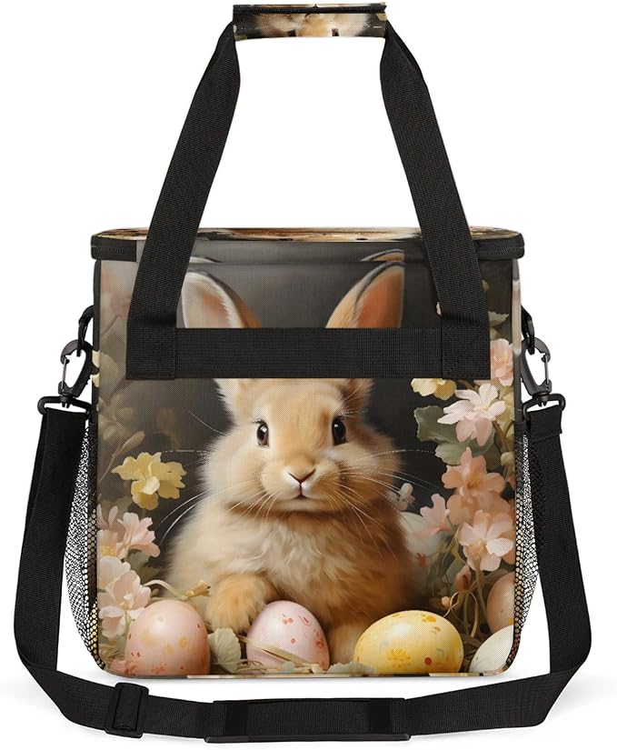 Cute Bunny Easter Eggs Coffee Maker Carring Bag, Large Insulated Storage - Image 5