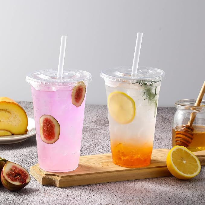 AOZITA 100 Pack - 24 oz Clear Plastic Cups - Image 6