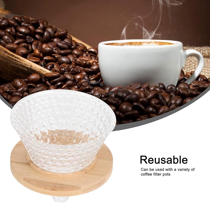 Pour Over Coffee Dripper Coffee Funnel, Coffee Filter Cone Cone Glass Pour Over - Image 3