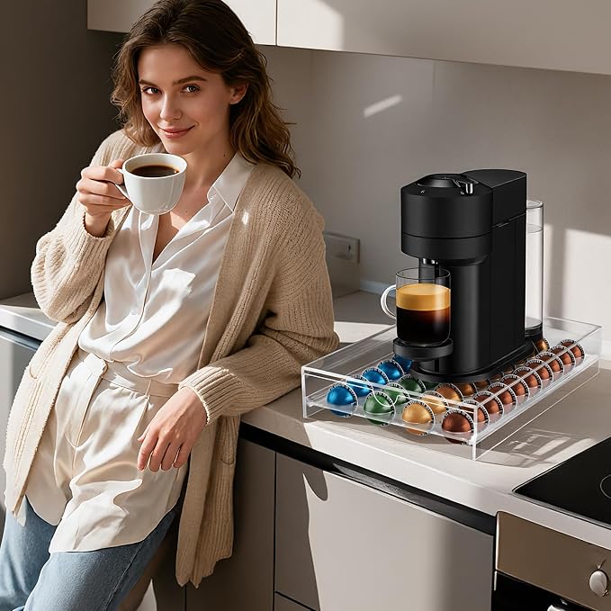 Jumyee Acrylic Coffee Pod Holder Storage Drawer, Pod Holder - Image 2