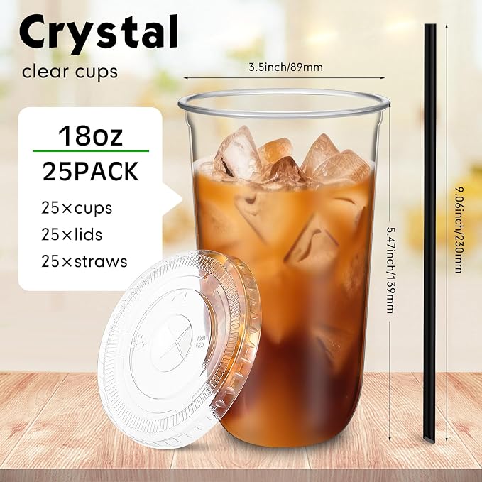 Ziliny 25 Set Clear Plastic Cups - Image 3