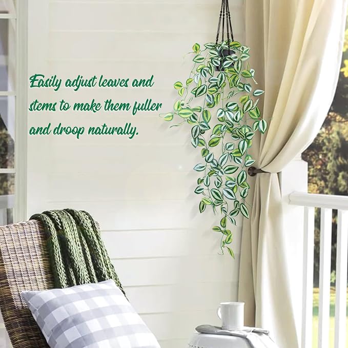 LOYWREE 2 Pack Fake Hanging Plants - Image 4