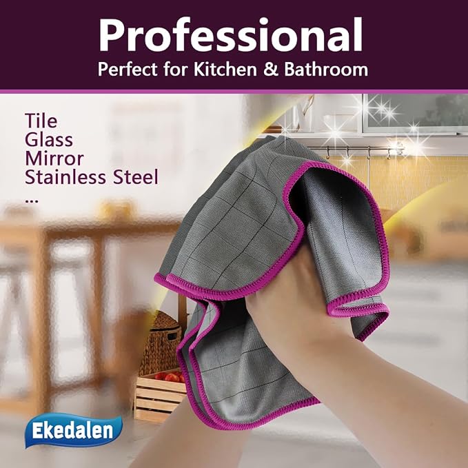 Microfiber Cleaning Cloth Lint Free Glass Cleaner Window Polishing Streak Free - Image 4