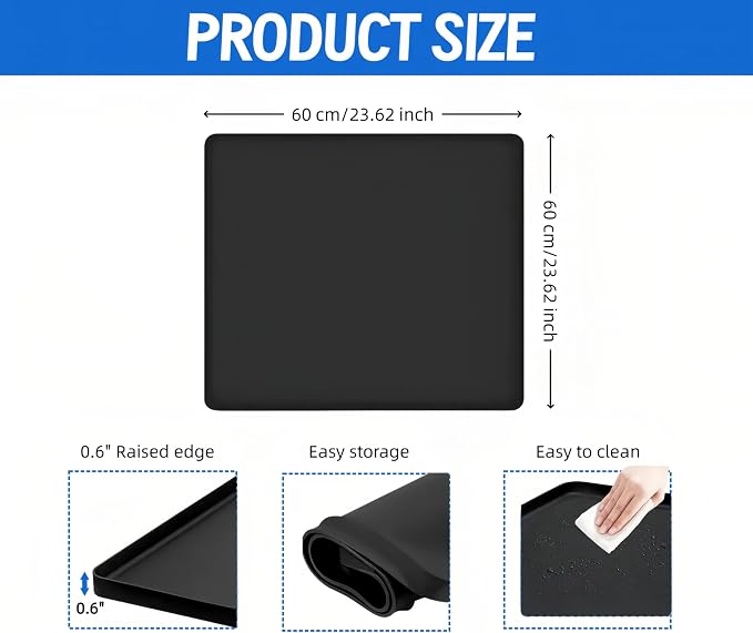 Mini Fridge Silicone Mat 23.6x23.6 Inch - Image 3