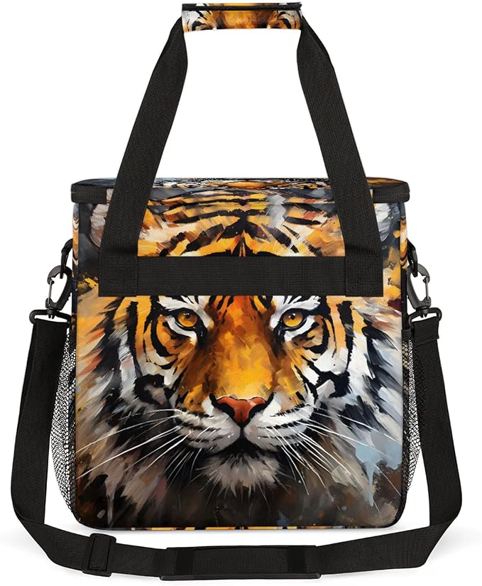 Funny Tiger Coffee Maker Carring Bag, Large Insulated Storage Organizer Case - Image 5