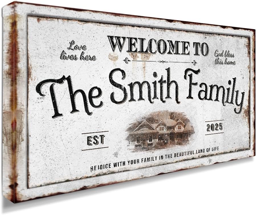 IPIC - Personalized Family Welcome Sign, Custom Canvas Wall Art by IPIC