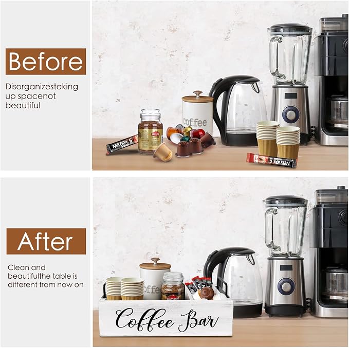 MINCORD Coffee Station Organizer Wooden Coffee Bar Holder Accessories - Image 4